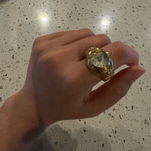 Vintage gold chunky ring watch